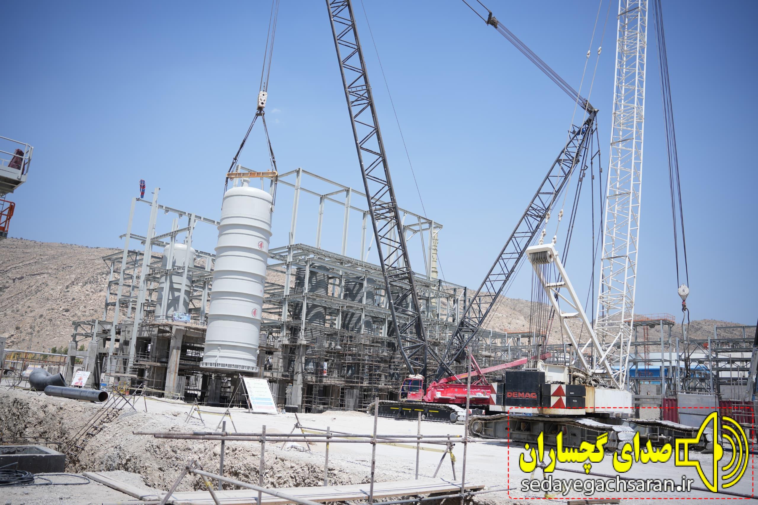 نصب نخستین مخزن تیپ سنگین ساخت داخل در سایت صنایع پلیمر گچساران/ پمپ‌های گریزازمرکز در راه گچساران/سفارش‌گذاری ۹۰ درصدی تجهیزات پروژه